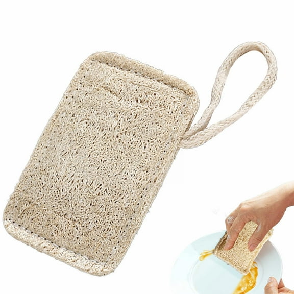 XSCPXTT Natural Loofah Sponge – Exfoliating Body Scrubber & Shower Scrub, Ideal for Removing Dead Skin, Durable for Daily Use,Gentle on Skin & Eco-Friendly Beige Khaki