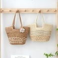 thumbnail image 3 of Straw Tote Bag for Women Summer Vacation Beach Handbags Boho Rattan Woven Shoulder Purse Zipper Closure, 3 of 8