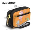 thumbnail image 4 of Leather Portable Travel Small Makeup Bag, Multifunctional Storage Bag, Orange Fun Animal Party Pencil Case, 4 of 4