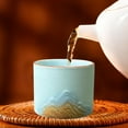 thumbnail image 6 of Mornei Ceramic Cup Espresso Cup Fashionable Chinese Classic Sake Mug Porcelian Handless blue, 6 of 9