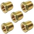 thumbnail image 1 of Latón 3/4 "x 1/2" NPT buje reductor hexagonal conector de tubería reductor 3/4 pulgadas macho x 1/2 pulgadas rosca hembra 5 piezas 1200 PSI, 1 of 4