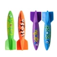 thumbnail image 1 of Greeniant Paquete de 4 juguetes de buceo, varios colores, accesorios de entrenamiento, juguetes de agua, diseño bonito, forma de Torpedo, Deportes acuáticos, 1 of 6