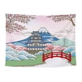 thumbnail image 1 of Tapiz de pared con diseño de cerezos en flor de monte Fuji, 150 x 130 cm, 1 of 1
