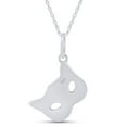 thumbnail image 4 of Party Cat Mask Charm Pendant Necklace in 14k White Gold Over Sterling Silver Jewelry For Womens, 4 of 7