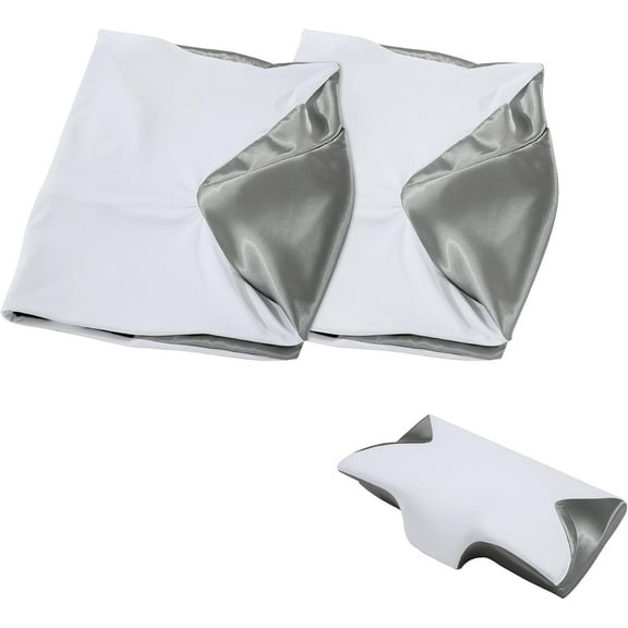 2 Pack Satin Cervical Pillow Case,Pillowcase for Cervical Pillow,Ergonomic Pillow Case,Cover ONLY