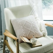 Knit Decorative Throw Pillow Cover 18''x18'' (With/Without Inserts)