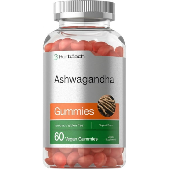 Ashwagandha Gummies | 60 Count | Tropical Flavor for Men and Women | by Horbaach