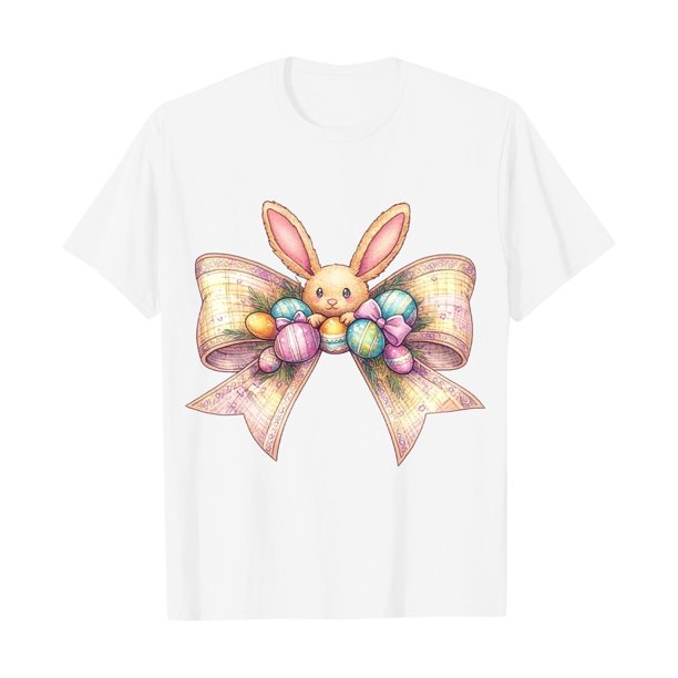 Camiseta de Cuello Redondo de Manga Corta de la Mujer, Top de Moda para Invierno Y Primavera Impresa de Navidad Casual 3/4