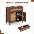 thumbnail image 3 of Costway 2 Pcs Buffet Armoire Bahut Armoire de Rangement Portes en Rotin Tablette Ajustable, 3 of 9