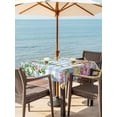 thumbnail image 4 of Square Outdoor Tablecloth with Umbrella Hole Easter Rabbits Outside Table Cloth Waterproof Patio Table Cover Spring Cute Bunny Eggs Flowers Leaf Blue Plaid Zipper Tablecloths for Picnic 60x60 Inch, 4 of 8
