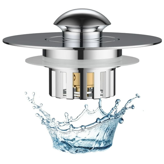 LELEE Universal Bathtub Drain Stopper with Hair Catcher, Pop-Up Tub Plug Cover with Removable Filter Basket, Easy to Clean and Anti-Clogging, Fits 1.4"-1.9" Drain Holes