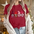 thumbnail image 6 of Virmaxy Women's Valentines Day Short Sleeve Shirt Funny Gnomes Graphic Tops Shirt Casual Fashion Soild Short Sleeve Tunic Tops Spring Summer Trendy Comfy Pullover Shirt Burgundy XL, 6 of 6