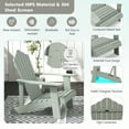 thumbnail image 4 of Gymax Chaise de Patio, Résistante aux Intempéries, à Lattes, de Style Adirondack, avec Porte-Gobelet, Gris Pâle, 4 of 8