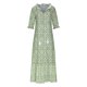 thumbnail image 5 of Puntoco Vestido De Manga Corta Con Cuello En V, Vestido Estampado De Manga Corta Con Cuello En V Para Mujer Verde M, 5 of 7