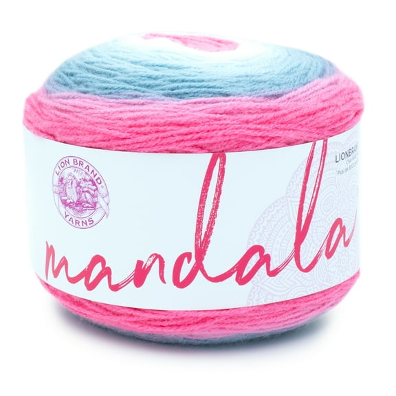 Lion Brand Yarn Mandala Unicorn Self-Striping Light Acrylic Multi-color Yarn