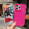 thumbnail image 4 of Case for iPhone 15 Plus,3D Meteorite Bubble Pattern Electroplate Plating Glossy Curly Wavy Frame Case,Shockproof Soft TPU Protection,for iPhone 15 Plus Case 6.7 Inch/Hot Pink, 4 of 5