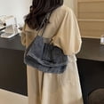 thumbnail image 6 of Women Woven Shoulder Bag Casual Solid Color Canvas Handbag Purse Beige, 6 of 6