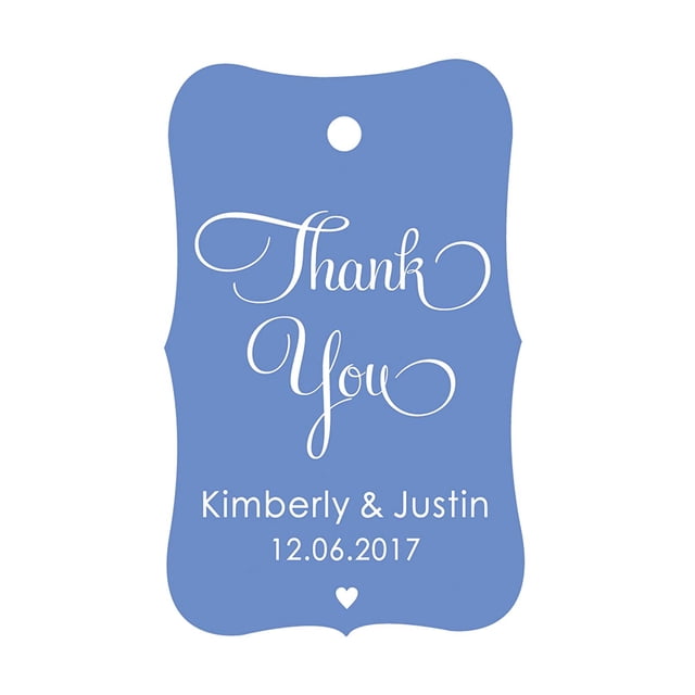 100 PCS Thank You Custom Made Hang Tags Personalized Wedding Favor Gift Paper Tags