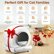 Self Cleaning Cat Litter Box, 115L Automatic Litter Box w/ Liner, 10 Sensor Protection for Multi Cat, Dual APP+ Panel Control,Odor Removal,Litter Box