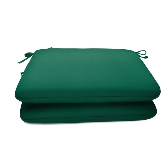 Casual Cushion Outdoor Chair Cushion, Sunbrella Fade & Water Resistant for Patio Dining Chairs, Kitchen & Porch Benches, 20"W x 20"D, 2" thick, Reversible, Canvas Forest Green