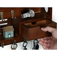thumbnail image 4 of Key Holder for Wall, Mail and Key Holder, Mail Organizer Wall Mount with Storage Drawer and 10 Hooks, Easy Installation Keys Holder on Wall, Auburn, 4 of 12
