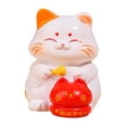 thumbnail image 3 of Fancyes Lucky Cat Figurine Creative Statue Birthday Gift Cute Sculpture Tabletop Decoration for Home Bedroom Entryway Table Bookshelf 3.7x5x4.8 cm, 3 of 8