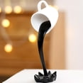thumbnail image 3 of Floating Coffee Cup Mug Sculpture Kitchen Decor Pouring Spilling Art Home Office Desk Decoration Modern Abstract Accent Piece for Living Room Dining Room Bar Cafe Gift Idea, 3 of 5