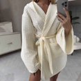 thumbnail image 1 of Pijama de otoño para mujer, bata de baño con tirantes de gofre, ideal para hotel, alojamiento y desayuno., 1 of 5