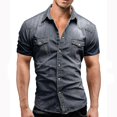 thumbnail image 1 of Men's Denim Short Sleeve Shirt, 1 of 1