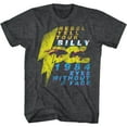 thumbnail image 1 of Billy Idol Eyeballs Tour Black Heather Front/Back Adult T-Shirt Tee, 1 of 3