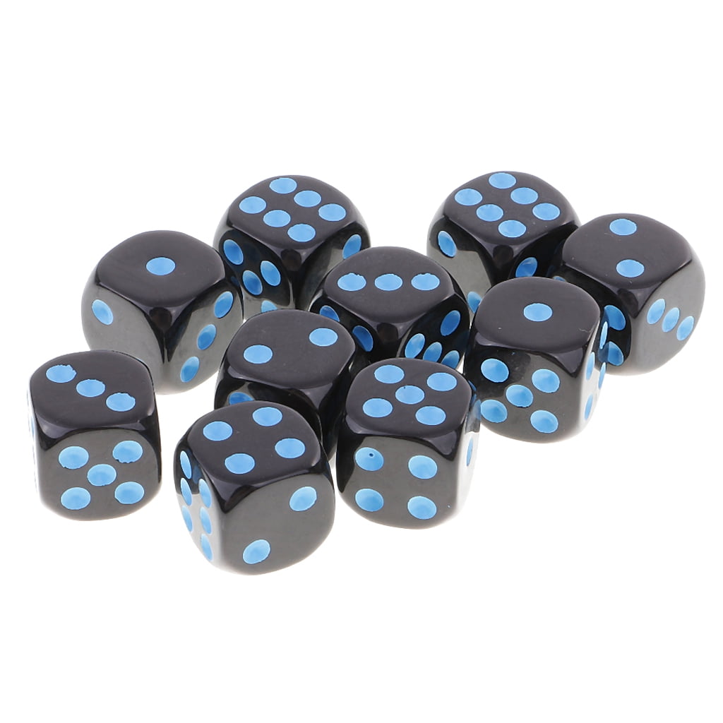 - Six Sided Spot Dice White D6 Dice 16mm PEARL Blue 