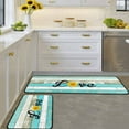 thumbnail image 3 of Teal Kitchen Rugs Set of 2 Kitchen Floor Mats Non-Slip Backing Kitchen Mat Washable Doormat Runner Rug Set for Home 17"x47.2"+17"x30" Teal Kitchen Accessories and Decor, 3 of 6