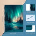 thumbnail image 2 of Spiral Notebook,College Ruled Journal,8.26" x 5.71" 50 Sheets/100 Pages,2 Pack - The Northern Lights Dancing Above Snow-Covered Forests, 2 of 7