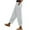 Gray-1, variant on Womens Capris Pull on Pants Basic Edition front Pockets Summer Gathering Solid Color Elastic Waist Breathable Loose Casual Lightweight Fashion Cotton Linen Cropped Trousers Black XL
