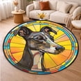 thumbnail image 5 of Round Area Rug, Whippet Non-Slip Floor Mat, Soft Washable Carpet for Living Room Bedroom Decor 31 Inch, 5 of 6