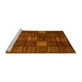 thumbnail image 2 of Ahgly Company Machine Washable Indoor Round Checkered Yellow Modern Area Rugs, 6' Round, 2 of 4