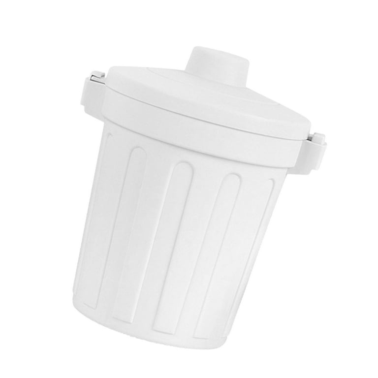 Hi,fancy Desktop Trash Can Plastic Small Garbage Bin Waste Storage Bucket for Office Coffee Table, White, Size: Show As Pictures