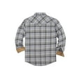 thumbnail image 2 of COEVALS CLUB Mens Flannel Long Sleeve Shirts Corduroy Lined Snap Button Up Cotton Western Plaid Shirts (Gray Plaid/XL 13#), 2 of 5