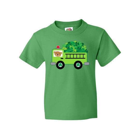 Inktastic Irish St Patricks Day Fire Truck Youth T-Shirt
