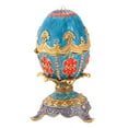thumbnail image 2 of Segolike Egg Trinket Box Enameled Jewelry Box Ornaments, European Jewelry Organizer Ear Holder for Easter Decoration, 2 of 8