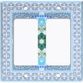 thumbnail image 6 of Metal Light Switch Plate Cover Elegant Blue Floral Mandala Rug Tile Pattern TIL072, 6 of 13