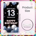thumbnail image 2 of Pink Happy 13th Birthday Banner Glitter Design Princess Castle Backdrop Gold Lettering Colorful Balloons 13th Birthday Display for 13th Birthday Party Girls' Celebration Princess Party, 2 of 9