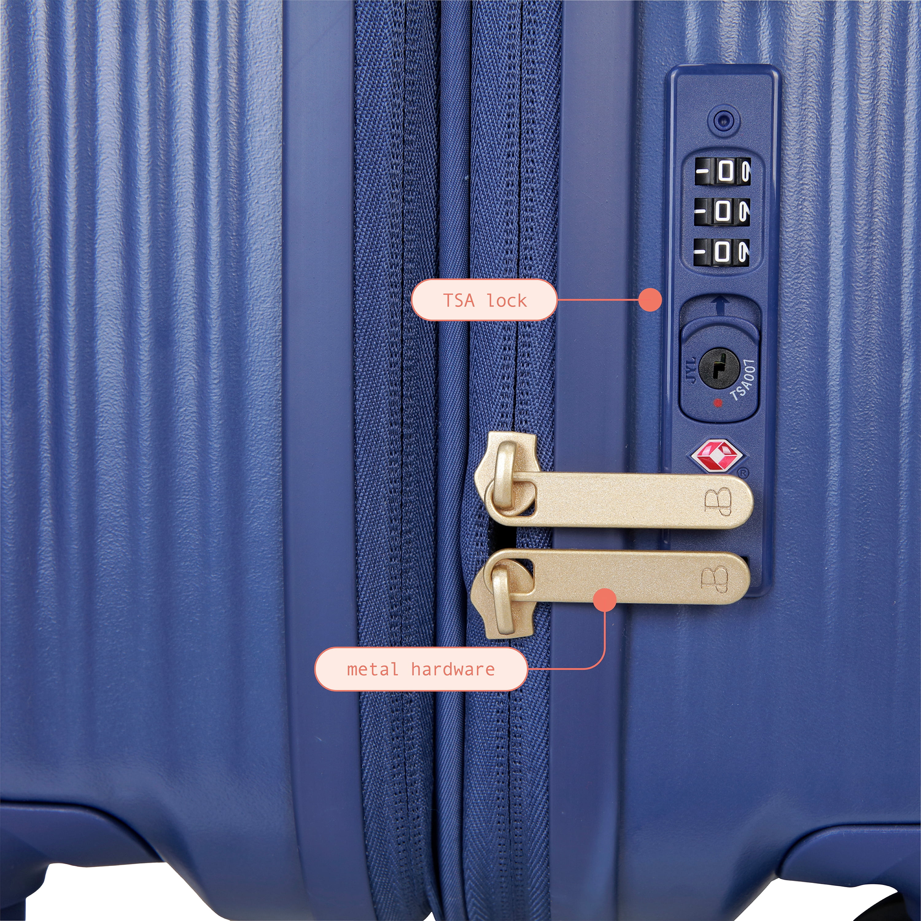 Beautiful by Drew Barrymore 28 in Checked Expandable Hardside Upright Luggage, Starry Night Blue