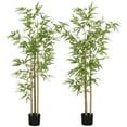 thumbnail image 1 of HOMCOM 2 Piece 6ft Artificial Tree Bamboo for Indoor Home Decor, 1 of 10