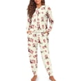 thumbnail image 4 of DISNIMO Santa Claus Ho Print Womens 2 Piece Pajama Sets Christmas Long Sleeve Sleepwear Crew Neck Pullover Top with Long Pants Loose Fits Nightwear with Pockets, M, 4 of 7