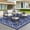 Navy/White, variant on HIWEAVER Brown 9' x 12' Outdoor Rug Garden Decor Geometric Carpet Plastic Straw Waterproof Reversible Patio Area Rug for Balcony Deck Picnic Portable Camping Mat