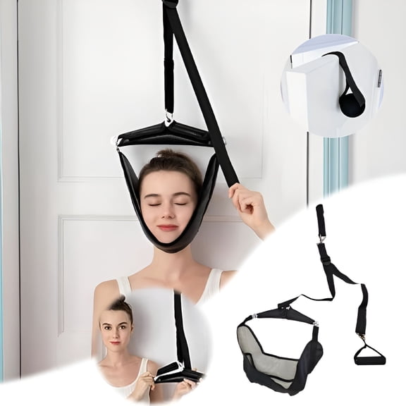 XIRQI Neck Stretcher Cervical Neck Traction Device Neck Stretcher Pulling Strap Portable Traction Stretch Aid for Stiff Muscles
