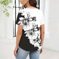 thumbnail image 5 of Craaazy Casual Womens Floral & Paisley Print Henley Top Crewneck Short Sleeve Pleated Front Loose Fit Top for Summer Gifts, 5 of 8