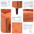 thumbnail image 5 of Muumblus 75 " Velvet Sofa for Living Room, Modern Tufted Upholstered Sofa Couch, Orange, 5 of 8