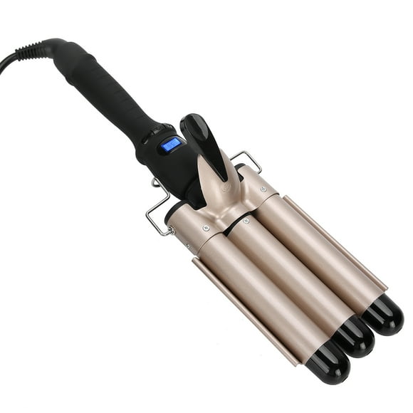 3 Barrel Curling Iron Wand Hair Waver Curler Iron Triple Barrel Curling Iron Temperature Adjustable Portable Crimper Hair Iron Beach Waves Long Lasting Hair Waving Styling Tool